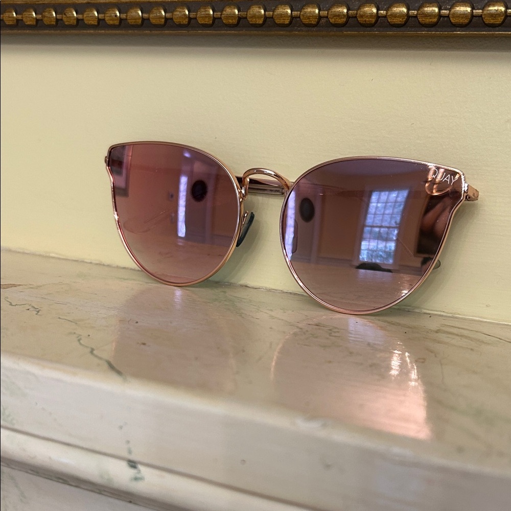 Quay Pink & Gold Cat-Eye Sunglasses
